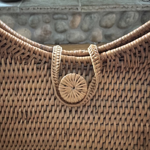 Rattan Bag Hand Woven In Kauai Hawaii Vintage New Never Used Made In Hawaii - Picture 5 of 12